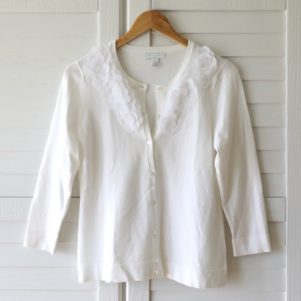 Charter Club White Cardigan